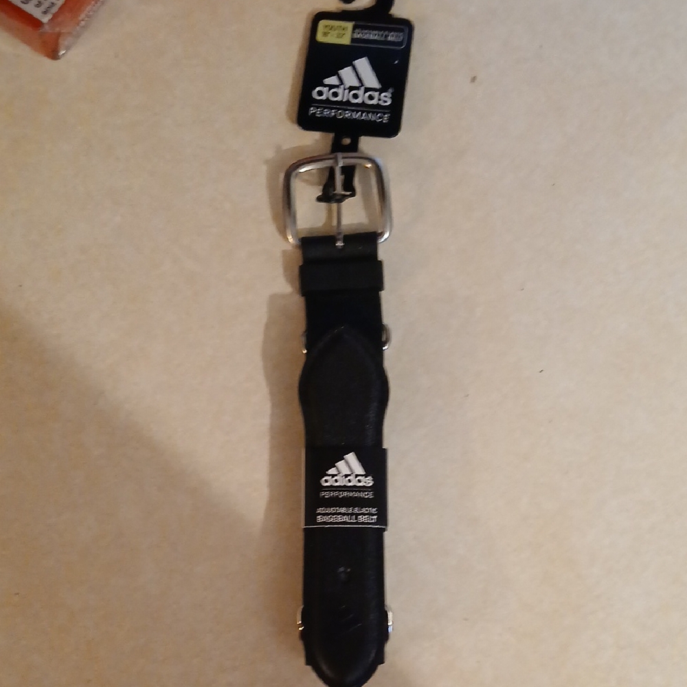 Adidas Black Performance Belt with Silver Buckle